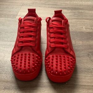 Christian Louboutin Red Spiked Sneakers